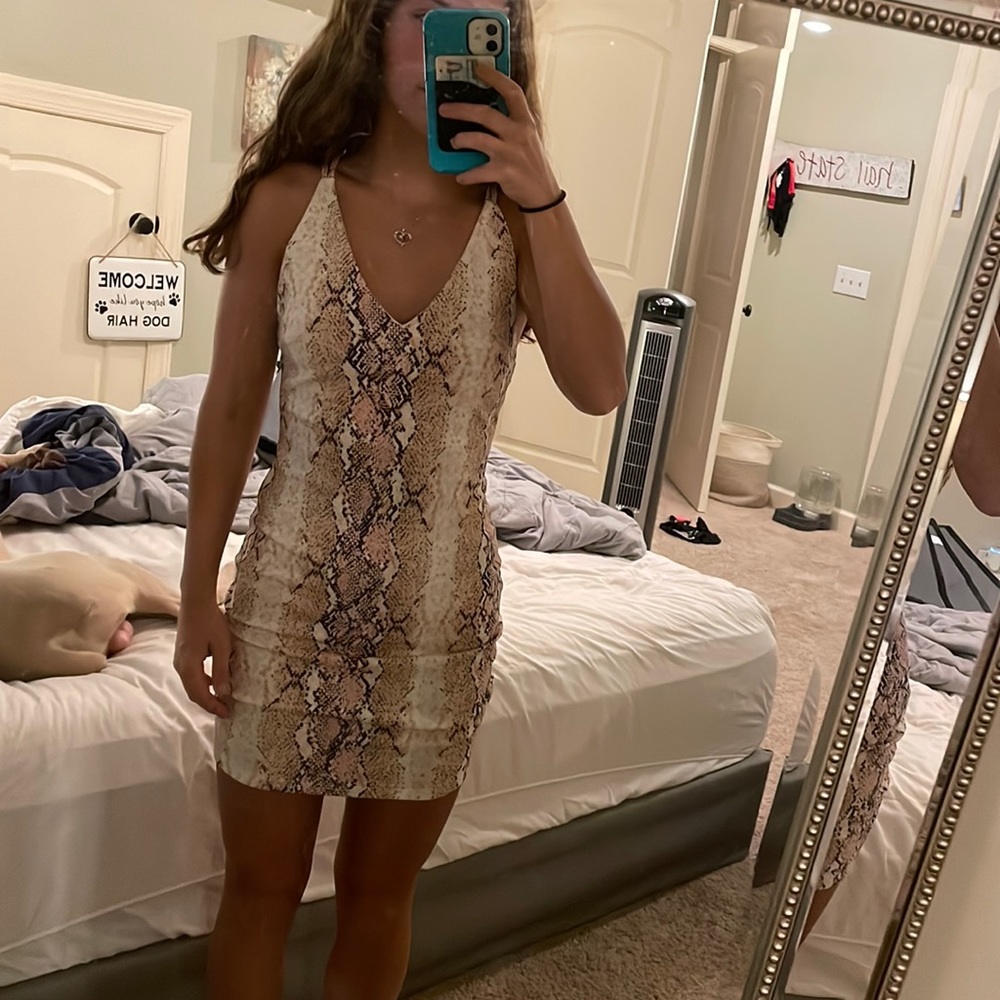 Pink Snakeskin Dress